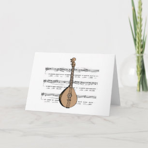 mandolin lute en bladmuziek kaart