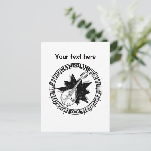 Mandolin Music Briefkaart (Staand voorkant)