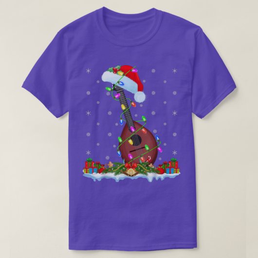 Mandolin Music Lover Matching Santa Hat Mandolin C T-shirt (Design voorkant)