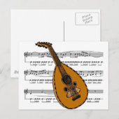 Mandolin musical 15 B Briefkaart (Voorkant / Achterkant)