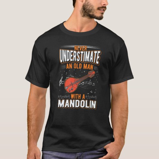 Mandolin Old Man Mandolin Player Mandolinist T-shirt (Voorkant)