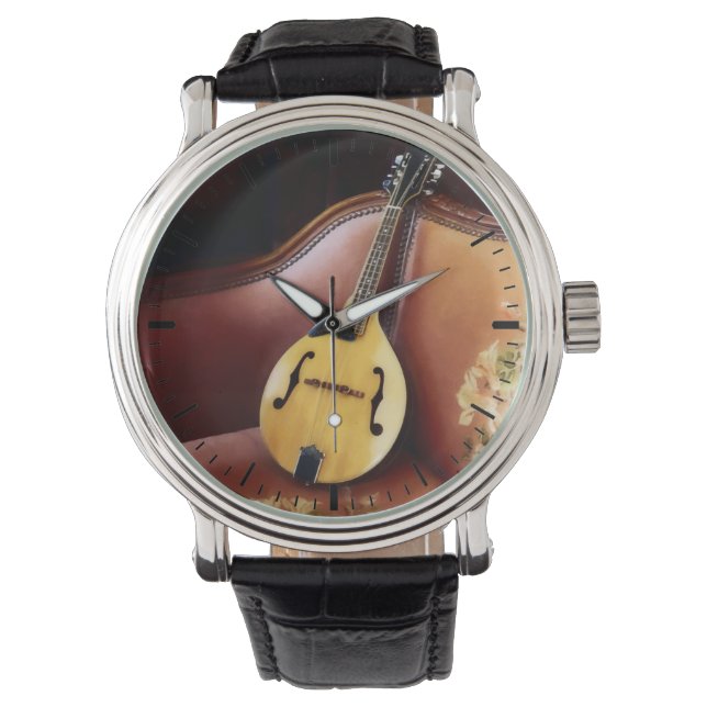 Mandolin op Couch Horloge (Voorkant)