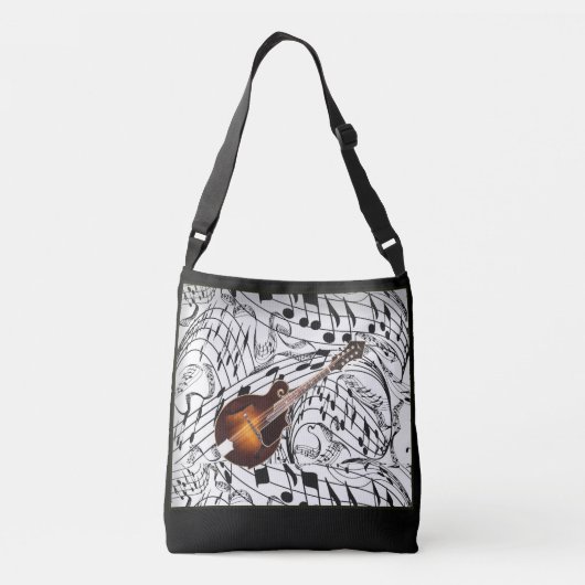 MANDOLIN OVER MUZIEKNOTEN CROSSBODY TAS (Achterkant)