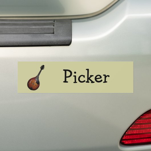 Mandolin Picker Bumpersticker (Op auto)