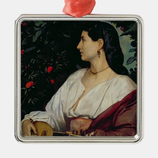 Mandolin Player, 1865 Metalen Ornament (Voorkant)