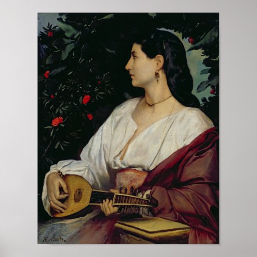 Mandolin Player, 1865 Poster (Voorkant)