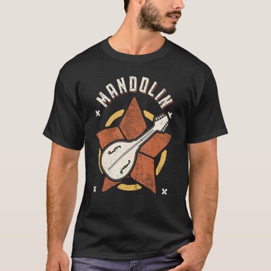 Mandolin  Retro Classic Music T-shirt (Voorkant)