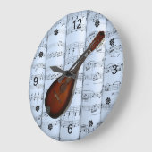 Mandolin~Rollend blad Muziek~Blue Tint Background  Grote Klok (Hoek)