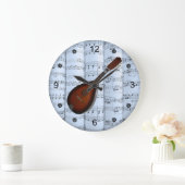 Mandolin~Rollend blad Muziek~Blue Tint Background  Grote Klok (Huis)