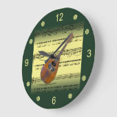 Mandolin~Rolling Sheet Music~Gold/Green Background Grote Klok (Hoek)