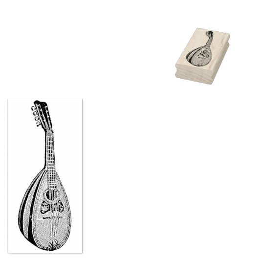  Mandolin Rubber Art Stamp Rubberstempel (Gestempeld)