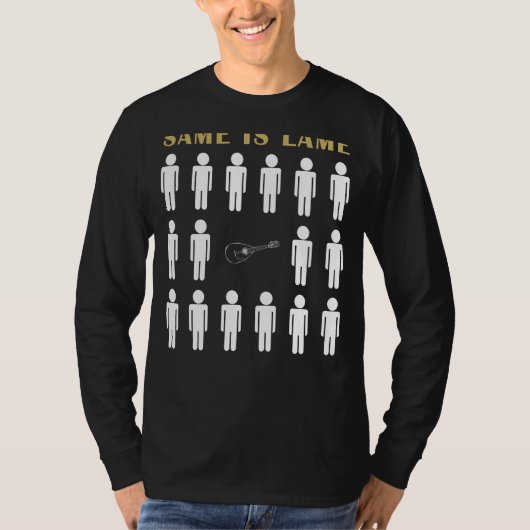 Mandolin Same is Lame Tee Shirt - Pluck Up Some Mu (Voorkant)