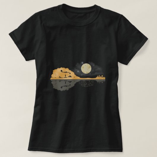 Mandolin Shirt Mannen Land Music Tshirt Moon Blueg (Design voorkant)