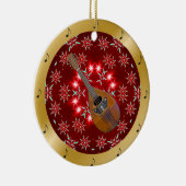 Mandolin ~ Silver ~ Red~ Kerst~ Keramisch Ornament (Rechts)