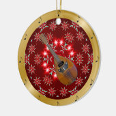Mandolin ~ Silver ~ Red~ Kerst~ Keramisch Ornament (Links)