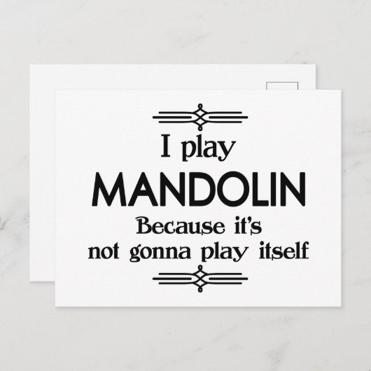 Mandolin - Speel zelf Funny Deco Music Briefkaart (Voorkant / Achterkant)