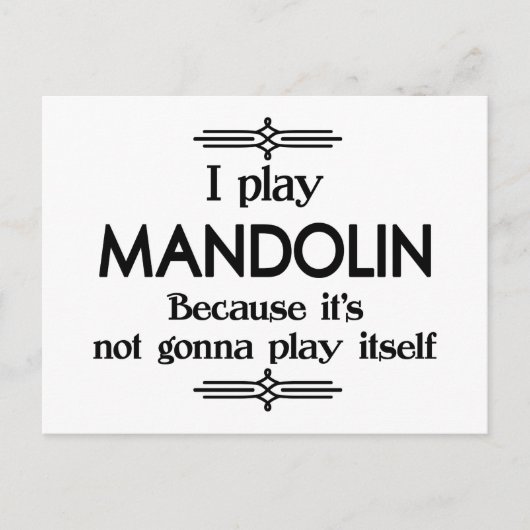 Mandolin - Speel zelf Funny Deco Music Briefkaart (Voorkant)