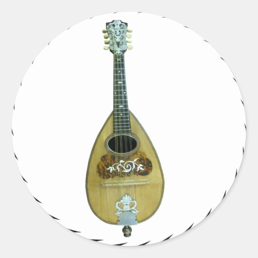  MANDOLIN-STICKER RONDE STICKER (Voorkant)
