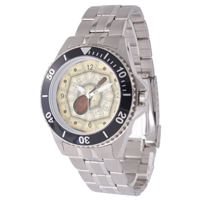 Mandolin ~ Strange Musical Design ~ Unique ~ Horloge (Gekanteld)