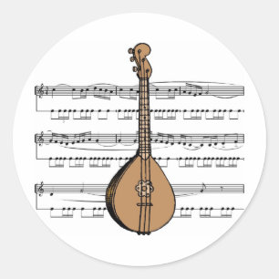 Mandolin-T - shirts en -cadeaus Ronde Sticker