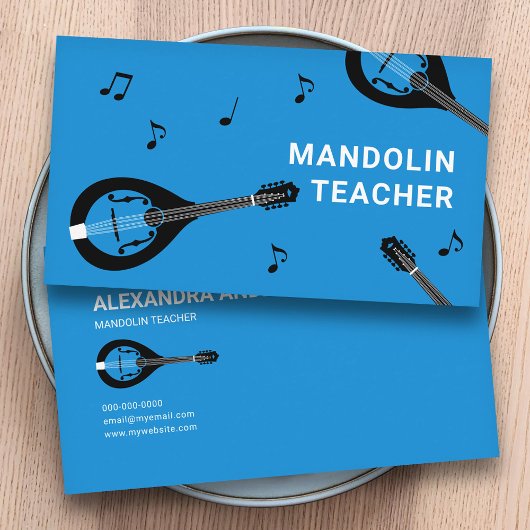 Mandolin Teacher Blue Visitekaartje