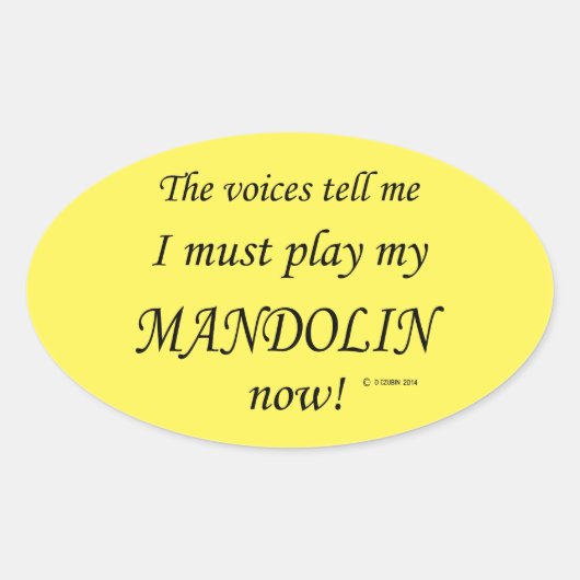 Mandolin Voices zegt dat hij ovaal Sticker moet sp (Voorkant)