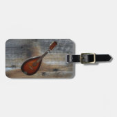 Mandolin w/Barnwood Background ~ CC BY-SA 3.0 Bagagelabel (Voorkant horizontaal)