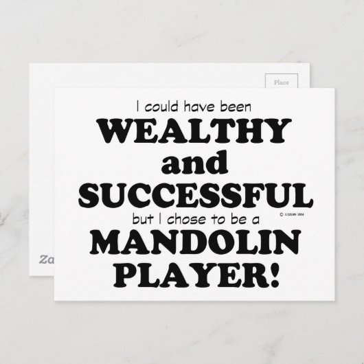 Mandolin Wealthy & Succesvol Briefkaart (Voorkant / Achterkant)