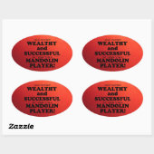 Mandolin Wealthy & Succesvolle Oval Sticker (Vel)