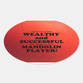 Mandolin Wealthy & Succesvolle Oval Sticker