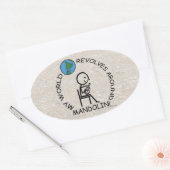 Mandolin - World revolves rond ovaal Sticker (Envelop)