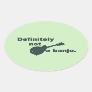 Mandolin - zeker geen banjo ovale sticker