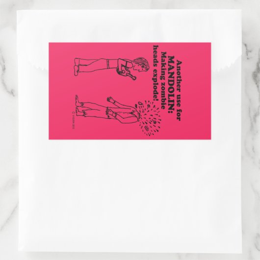 Mandolin Zombie Explode Rechthoekige Sticker (Tas)