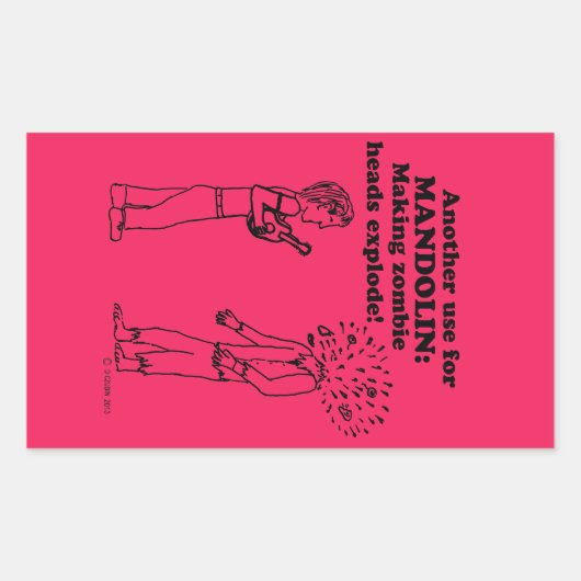 Mandolin Zombie Explode Rechthoekige Sticker (Voorkant)