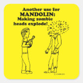 Mandolin Zombie Explode Square Sticker (Voorkant)