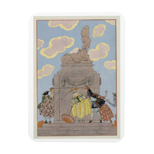 Mandoline, afbeelding voor "Fetes Galantes" door P Magneet (Verticaal)