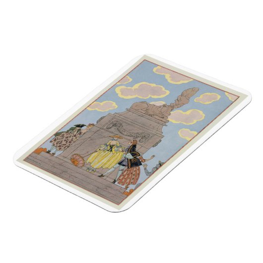 Mandoline, afbeelding voor "Fetes Galantes" door P Magneet (Linkerzijde)