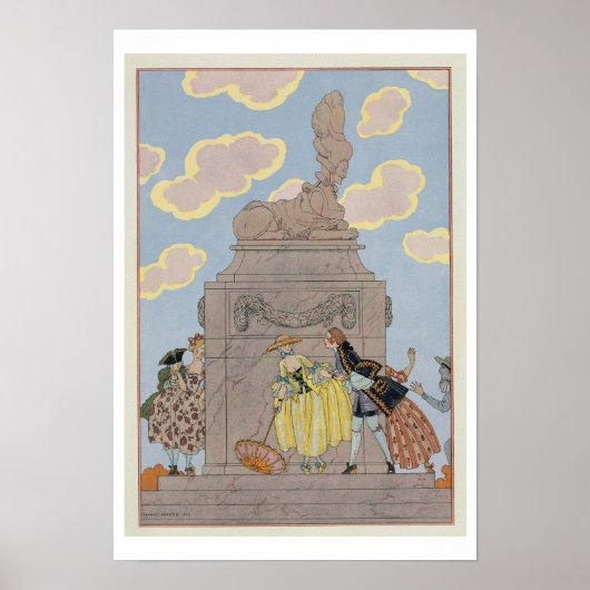 Mandoline, afbeelding voor "Fetes Galantes" door P Poster (Voorkant)