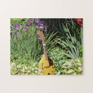Mandoline en Iris Bloementuin Legpuzzel