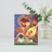 Mandoline Engel - Pekingees 1b Briefkaart (Staand voorkant)