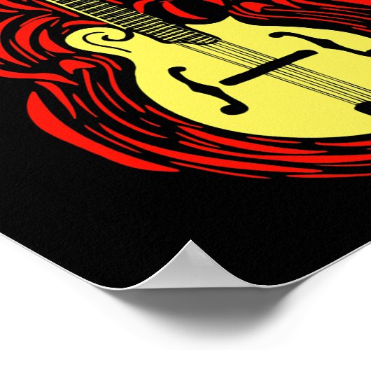 Mandoline Fire  Bluegrass Music Graphic Poster (Hoek)