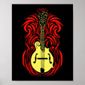 Mandoline Fire Bluegrass Music Graphic Poster (Voorkant)
