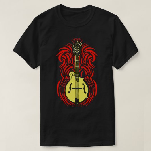 Mandoline Fire  Bluegrass Music Graphic T-shirt (Design voorkant)