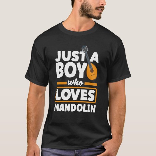 Mandoline instrument gewoon een jongen die houdt v t-shirt (Voorkant)