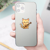Mandoline Kat Kunstontwerp Sticker (Telefoon)