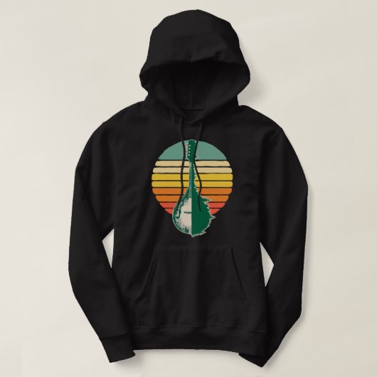 Mandoline lover bomen reflectie jaren 80 Retro Sun Hoodie (Design voorkant)