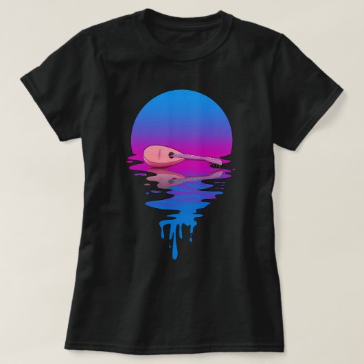Mandoline Lover  Retro Sunset Mandoline 1 T-shirt (Design voorkant)