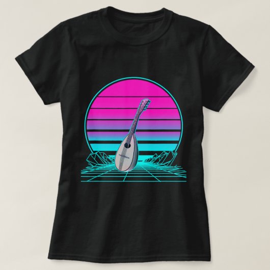 Mandoline Lover Retro Sunset Mandoline 2 T-shirt (Design voorkant)