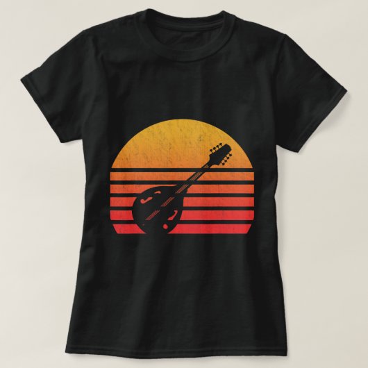 Mandoline Lover Retro Sunset Mandoline T-shirt (Design voorkant)
