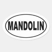 Mandoline Music Lover Ovale Sticker (Voorkant)